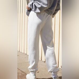 Brandy Melville John Galt Rosa Sweatpants Jogger Light Cream Pale Yellow